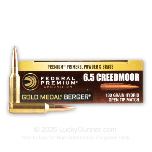 6.5 Creedmoor - 130 Grain Hybrid OTM - Federal Gold Medal - 200 Rounds