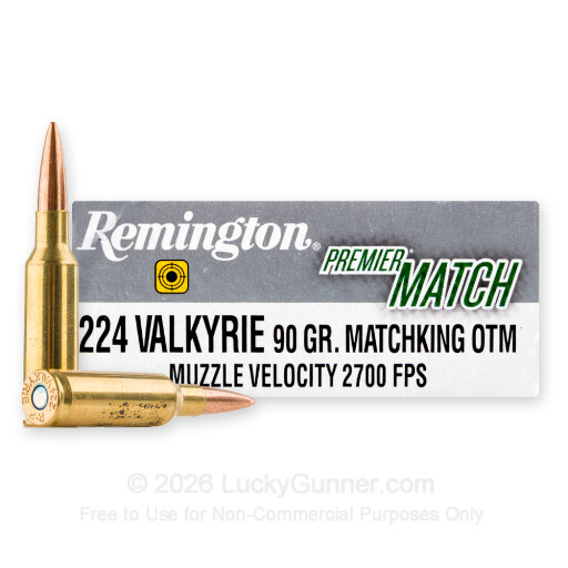 224 Valkyrie - 90 Grain OTM MatchKing - Remington Premier Match - 20 Rounds