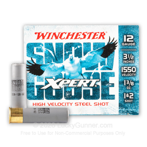 12 Gauge - 3-1/2" 1-3/8oz. #1/#2 Steel Shot - Winchester Xpert Snow Goose - 25 Rounds