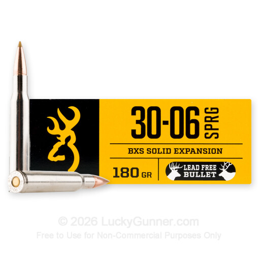 30-06 - 180 Grain Polymer Tip - Browning BXS Copper Expansion - 20 Rounds