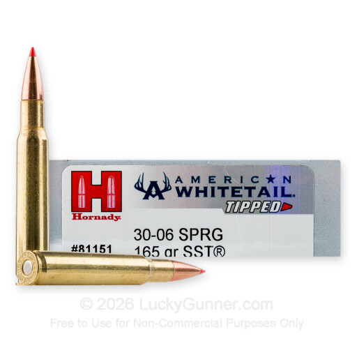 30-06 - 165 Grain SST - Hornady American Whitetail Tipped - 20 Rounds