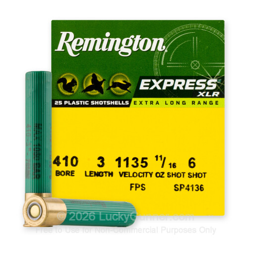 410 Bore - 3" 11/16oz. #6 Shot - Remington Express XLR - 25 Rounds