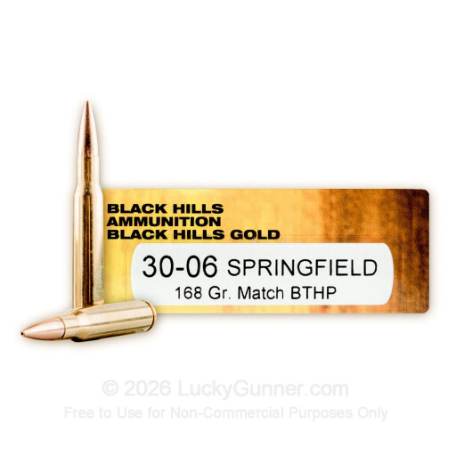 30-06 - 168 Grain HPBT - Black Hills Gold Match - 20 Rounds