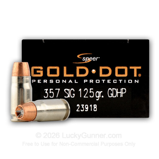 357 Sig - 125 gr HP - Speer Gold Dot - 20 Rounds