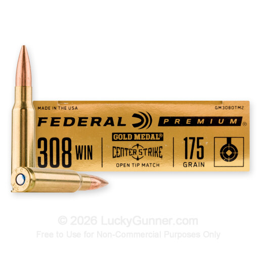 308 - 175 Grain OTM - Federal Gold Medal CenterStrike - 200 Rounds