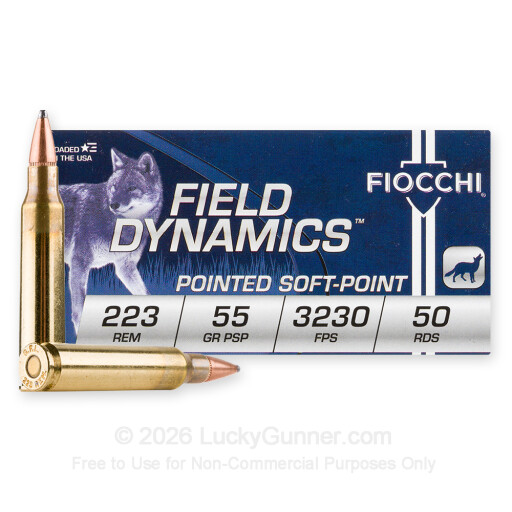 223 Rem - 55 Grain PSP - Fiocchi - 500 Rounds