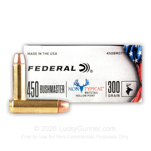 450 Bushmaster - 300 Grain JHP - Federal Non-Typical - 20 Rounds