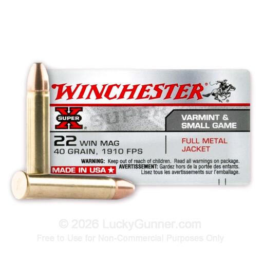 22 WMR - 40 gr FMJ- Winchester - 50 Rounds