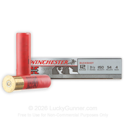 12 Gauge - 3-1/2" #4 Buckshot - Winchester Super-X - 5 Rounds