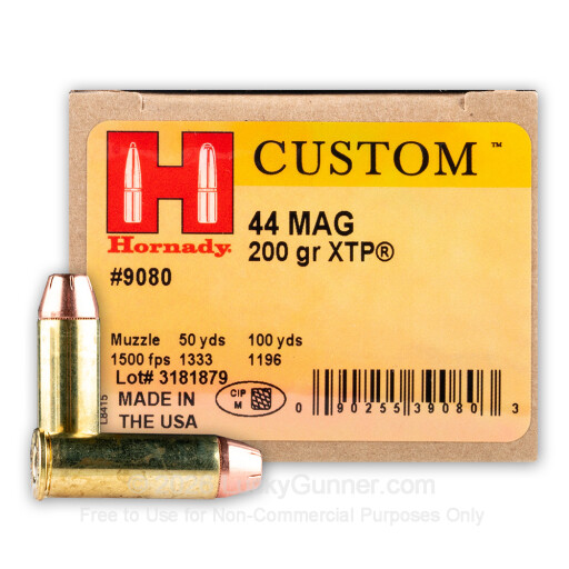 44 Mag - 200 Grain XTP JHP - Hornady Custom - 20 Rounds