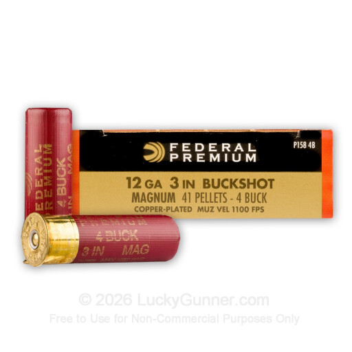12 Gauge - 3" #4 Buckshot - Federal Vital-Shok - 5 Rounds