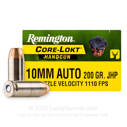 10mm Auto - 200 Grain JHP - Remington Core-Lokt - 20 Rounds