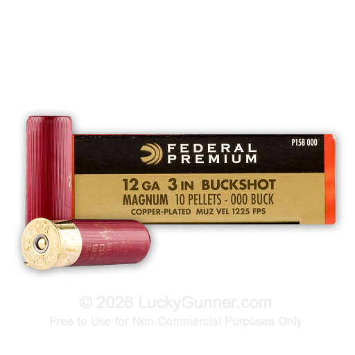 12 Gauge - 3" Magnum 000 Buck - Federal Premium Vital-Shok - 5 Rounds
