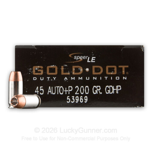 .45 ACP - +P 200 Grain Jacketed Hollow Point - Speer Gold Dot - 1000 Rounds