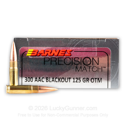 300 AAC Blackout - 125 Grain OTM BT - Barnes Precision Match - 20 Rounds
