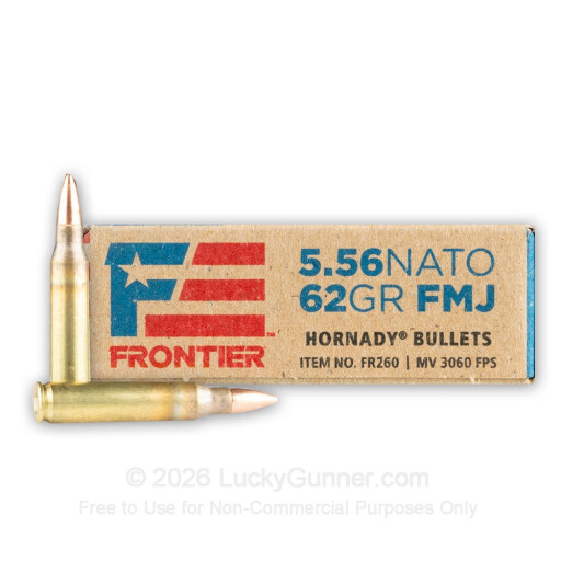 5.56x45 - 62 Grain FMJ - Hornady Frontier - 500 Rounds