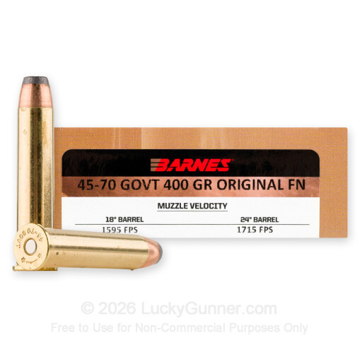 45-70 Government - 400 Grain SJHP - Barnes Pioneer - 20 Rounds