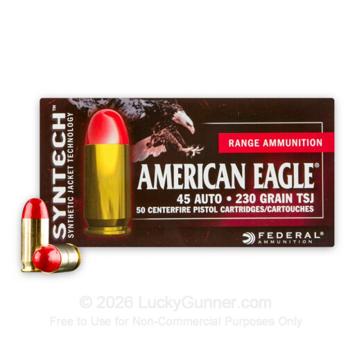 45 ACP - 230 Grain Total Synthetic Jacket (TSJ) - Federal Syntech - 50 Rounds