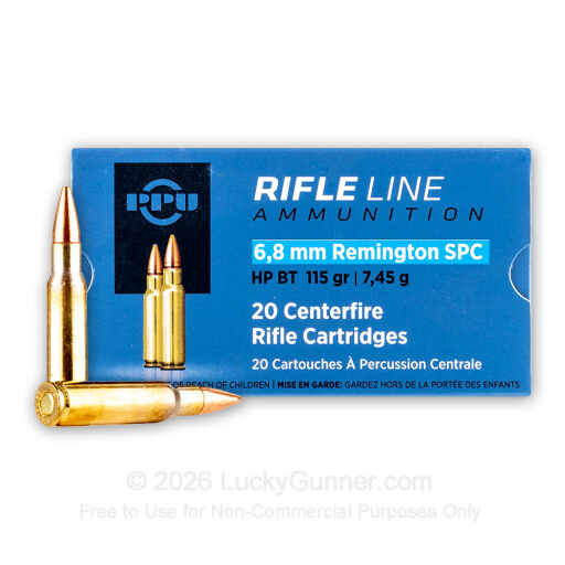 6.8mm SPC - 115 Grain Hollow Point – Boat Tail – Prvi Partizan - 20 Rounds