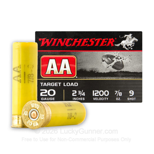 20 Gauge - 2-3/4" 7/8 oz #9 Shot - Winchester AA - 25 Rounds