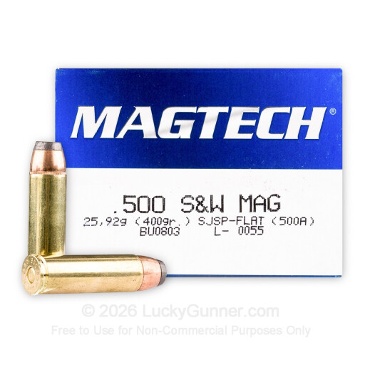 500 S&W Magnum - 400 gr SJSP - Magtech - 20 Rounds