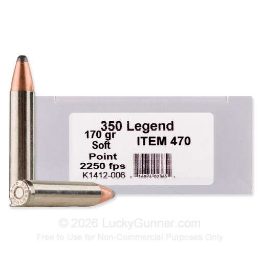 350 Legend - 170 Grain SP - Underwood - 20 Rounds