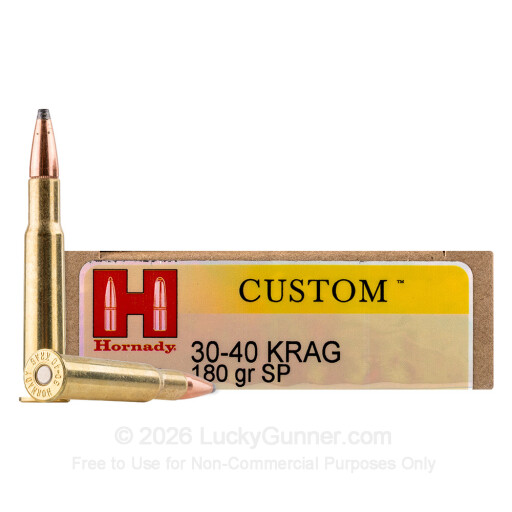 30-40 Krag - 180 Grain SP - Hornady Custom - 20 Rounds