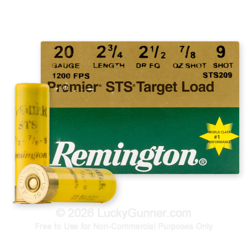 20 Gauge - 2-3/4" 7/8oz. #9 Shot - Remington Premier STS - 25 Rounds