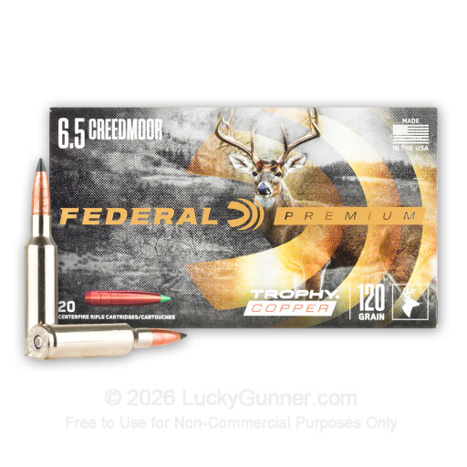 6.5 Creedmoor - 120 Grain Trophy Copper - Federal - 20 Rounds