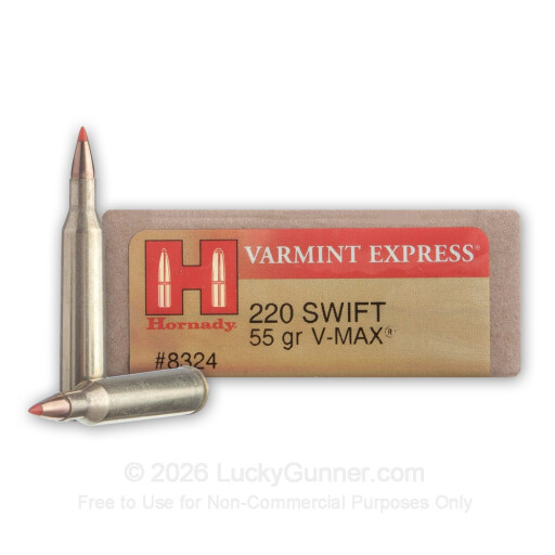 220 Swift - 55 Grain V-MAX - Hornady Varmint Express - 20 Rounds