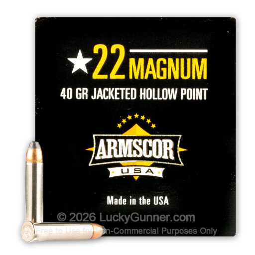 22 WMR - 40 Grain JHP - Armscor - 50 Rounds