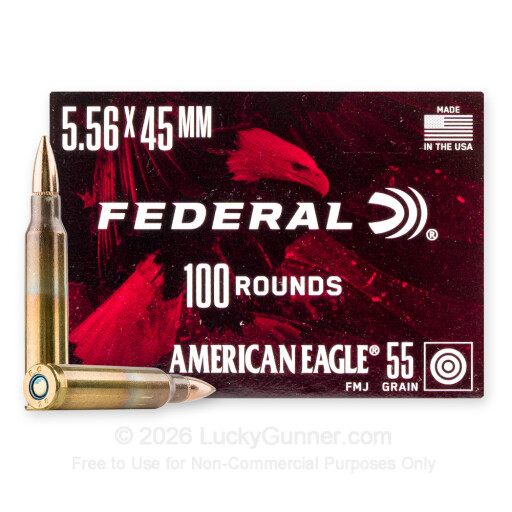 5.56x45 - 55 Grain FMJBT - Federal American Eagle - 100 Rounds