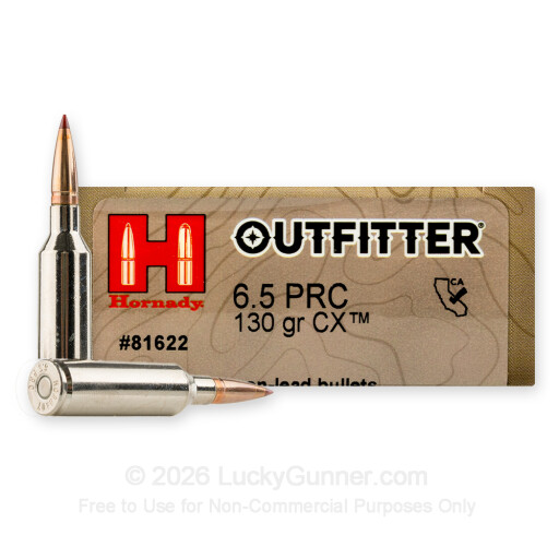6.5 PRC - 130 Grain CX - Hornady Outfitter - 20 Rounds