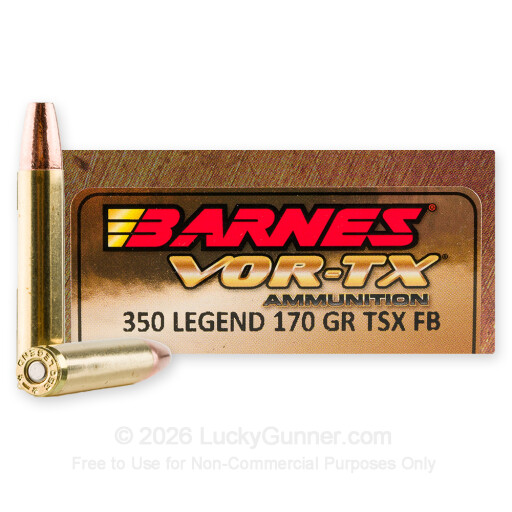 350 Legend - 170 Grain TSX FB - Barnes VOR-TX - 20 Rounds