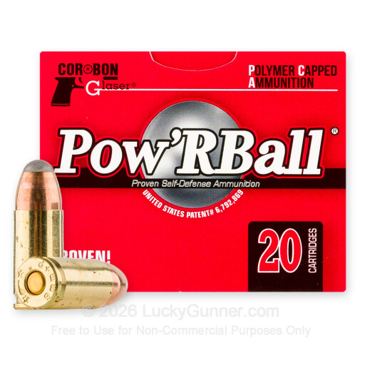 9mm - +P 100 Grain Pow'RBall - Corbon Glaser - 20 Rounds