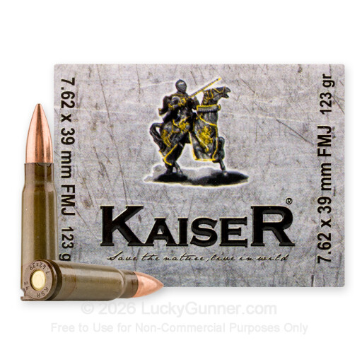 7.62x39 - 123 Grain FMJ - Kaiser - 20 Rounds