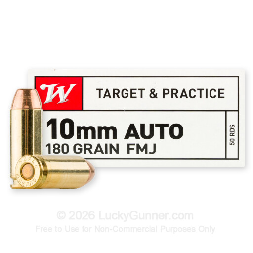 10mm Auto - 180 Grain FMJ - Winchester USA - 50 Rounds