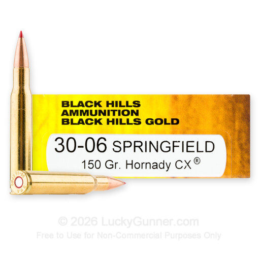 30-06 - 150 Grain CX - Black Hills Gold - 20 Rounds