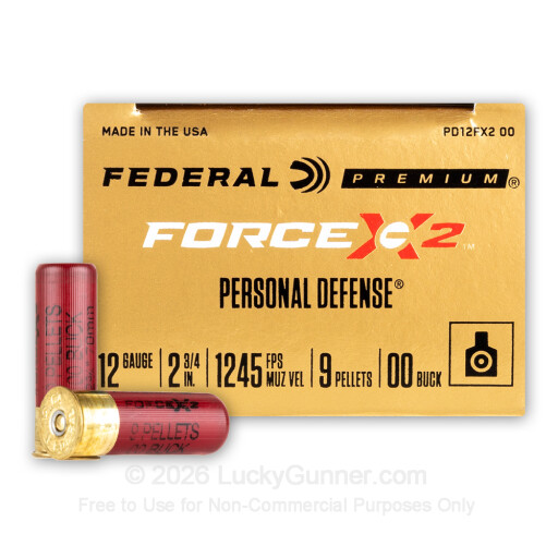 12 Gauge - 2-3/4" 9 Pellets 00 Buck - Federal Force X2 - 10 Rounds