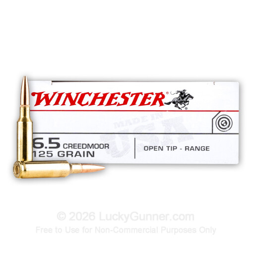 6.5 Creedmoor - 125 Grain Open Tip Range - Winchester USA - 200 Rounds