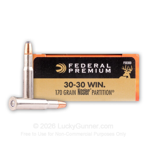 30-30 - 170 gr Nosler Partition - Federal Premium - 20 Rounds