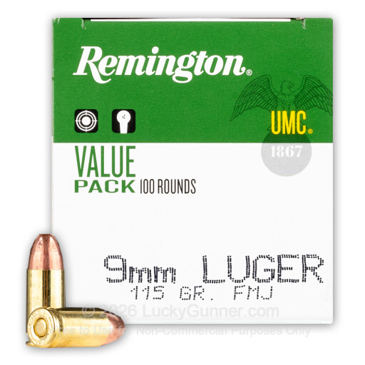 9mm - 115 Grain FMJ - Remington UMC - 600 Rounds
