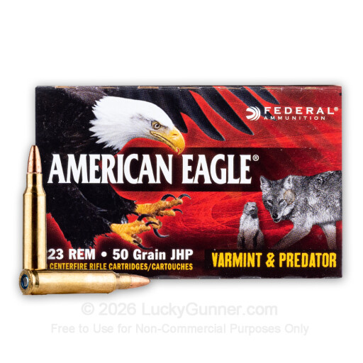 223 Rem - 50 Grain JHP - Federal Varmint & Predator - 50 Rounds