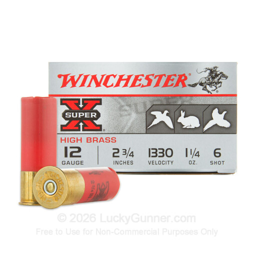 12 Gauge - 2-3/4" Super-X #6 Shot - Winchester - 25 Rounds