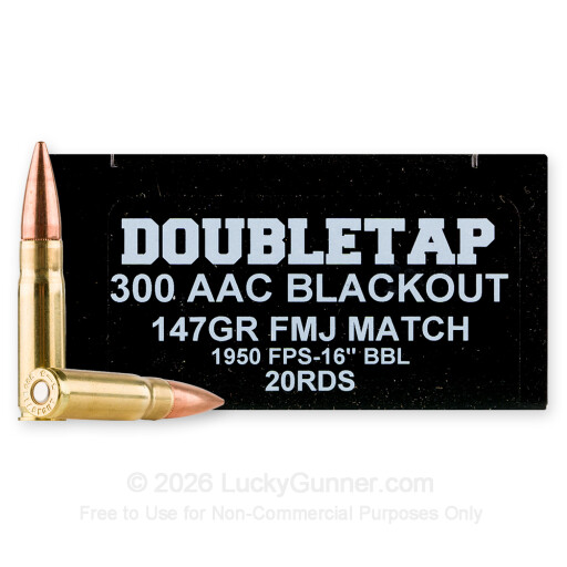 300 AAC Blackout - 147 Grain FMJ - Doubletap Match - 20 Rounds