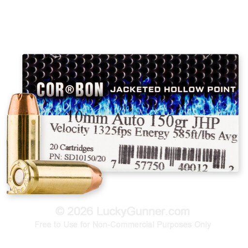 10mm Auto - 150 Grain JHP - Corbon - 20 Rounds