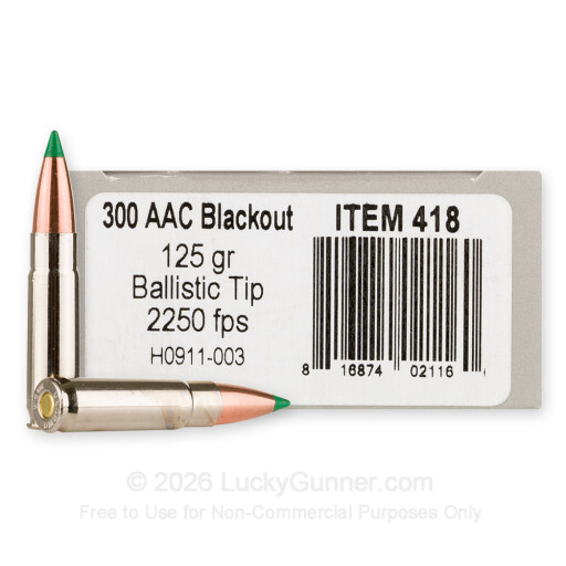 300 AAC Blackout - 125 Grain Ballistic Tip - Underwood - 20 Rounds