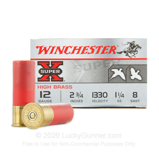 12 Gauge - 2-3/4" 1-1/4oz. #8 Shot - Winchester Super-X - 25 Rounds