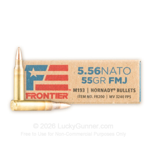 5.56x45 - 55 Grain FMJ M193 - Hornady Frontier - 20 Rounds