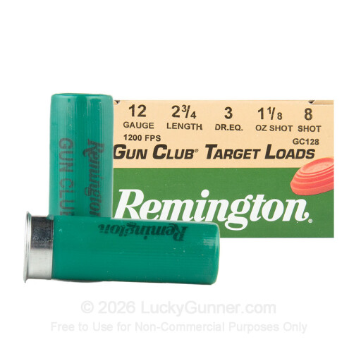 12 Gauge - 2-3/4” 1-1/8 oz. #8 Shot - Remington - 250 Rounds